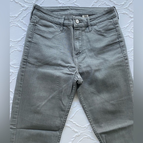 H&M - Light Grey High Waisted Skinny Straight Leg Ankle Jeans - Size 27 - Picture 3 of 8